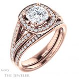 Cushion Cut Forever One Moissanite Engagement Ring #GTJ1091-cushion-fo-r