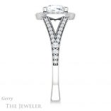Cushion Cut Forever One Moissanite Engagement Ring #GTJ1091-cushion-fo-w 3 Cushion Cut Forever One Moissanite Engagement Ring #GTJ1091-cushion-fo-w