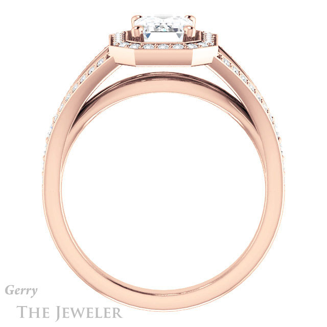 Emerald Cut Forever One Moissanite Engagement Ring #GTJ1091-emerald-fb-r 2 Emerald Cut Forever Brilliant Moissanite Engagement Ring #GTJ1091-emerald-fb-r