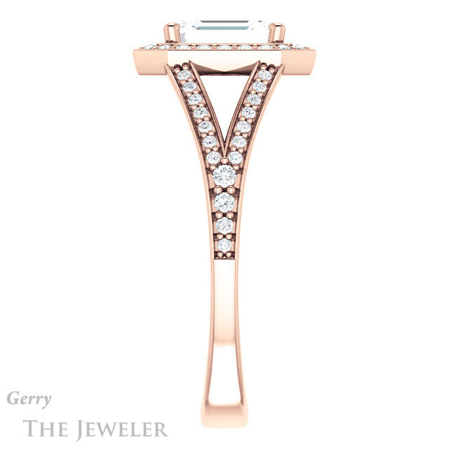 Emerald Cut Forever One Moissanite Engagement Ring #GTJ1091-emerald-fb-r 3 Emerald Cut Forever Brilliant Moissanite Engagement Ring #GTJ1091-emerald-fb-r