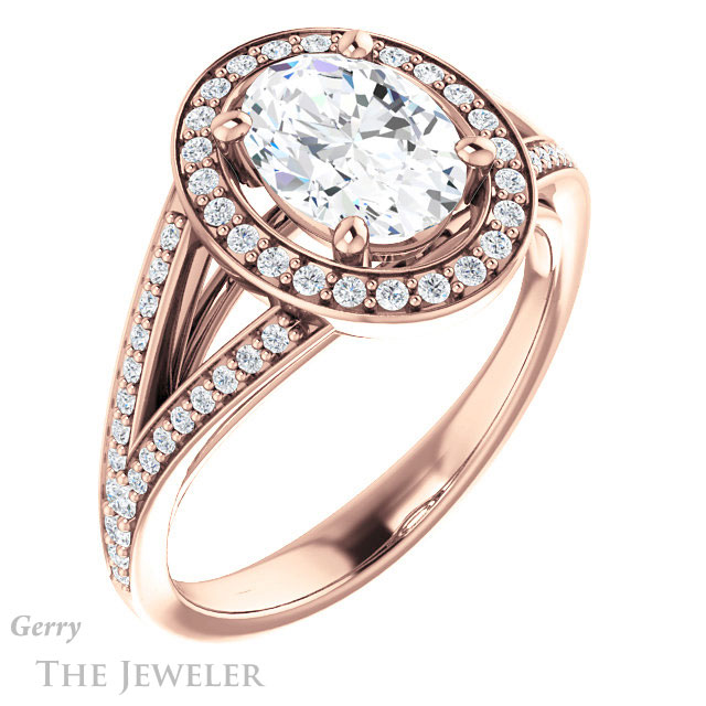 Oval Shaped Forever One Moissanite Engagement Ring #GTJ1091-oval-fo-r 4 Oval Shaped Forever One Moissanite Engagement Ring #GTJ1091-oval-fo-r