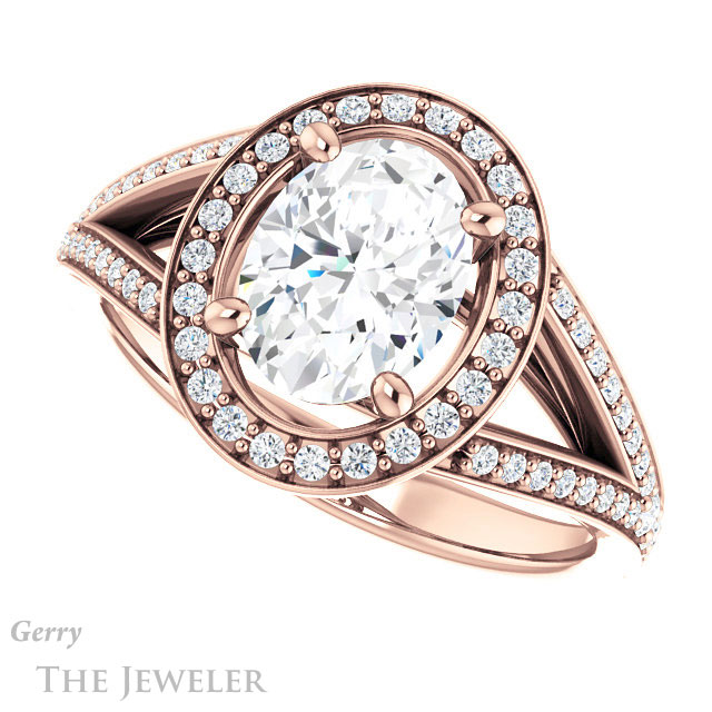 Oval Shaped Forever One Moissanite Engagement Ring #GTJ1091-oval-fo-r 5 Oval Shaped Forever One Moissanite Engagement Ring #GTJ1091-oval-fo-r