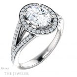Oval Shaped Forever One Moissanite Engagement Ring #GTJ1091-oval-fo-w 4 Oval Shaped Forever One Moissanite Engagement Ring #GTJ1091-oval-fo-w