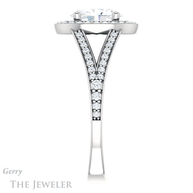 Oval Shaped Forever One Moissanite Engagement Ring #GTJ1091-oval-fo-w 3 Oval Shaped Forever One Moissanite Engagement Ring #GTJ1091-oval-fo-w