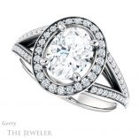 Oval Shaped Forever One Moissanite Engagement Ring #GTJ1091-oval-fo-w 5 Oval Shaped Forever One Moissanite Engagement Ring #GTJ1091-oval-fo-w