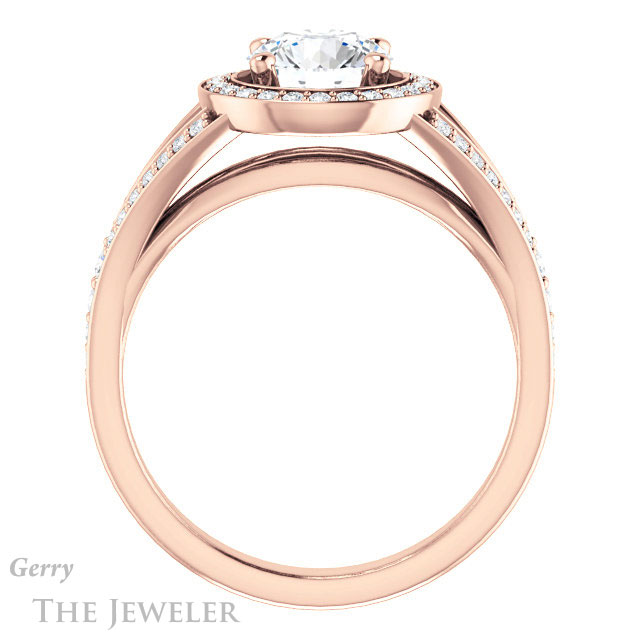 Round Cut Forever One Moissanite Engagement Ring #GTJ1091-round-fo-r