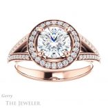 Round Cut Forever One Moissanite Engagement Ring #GTJ1091-round-fo-r