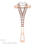 Round Cut Forever One Moissanite Engagement Ring #GTJ1091-round-fo-r