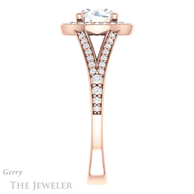 Round Cut Forever One Moissanite Engagement Ring #GTJ1091-round-fo-r