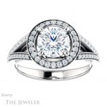 Round Cut Forever One Moissanite Engagement Ring #GTJ1091-round-fo-w 1 Round Cut Forever One Moissanite Engagement Ring #GTJ1091-round-fo-w