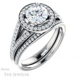 Round Cut Forever One Moissanite Engagement Ring #GTJ1091-round-fo-w 6 Round Cut Forever One Moissanite Engagement Ring #GTJ1091-round-fo-w