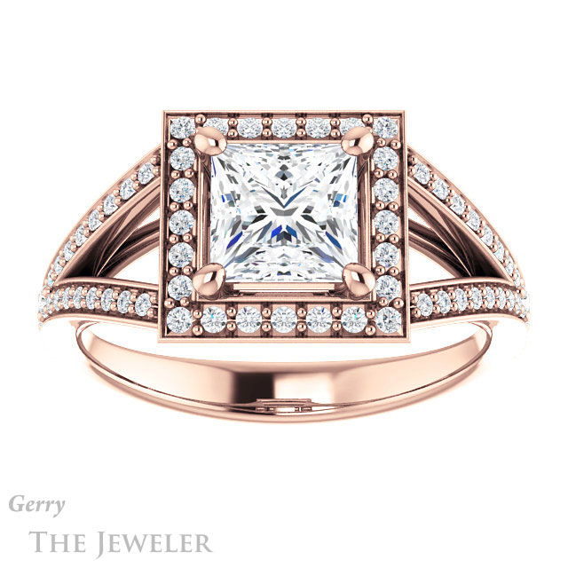 Princess Cut Forever One Moissanite Engagement Ring #GTJ1091-square-fo-r