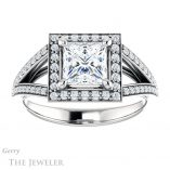 Princess Cut Forever One Moissanite Engagement Ring #GTJ1091-square-fo-w 1 Princess Cut Forever One Moissanite Engagement Ring #GTJ1091-square-fo-w