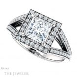 Princess Cut Forever One Moissanite Engagement Ring #GTJ1091-square-fo-w 5 Princess Cut Forever One Moissanite Engagement Ring #GTJ1091-square-fo-w
