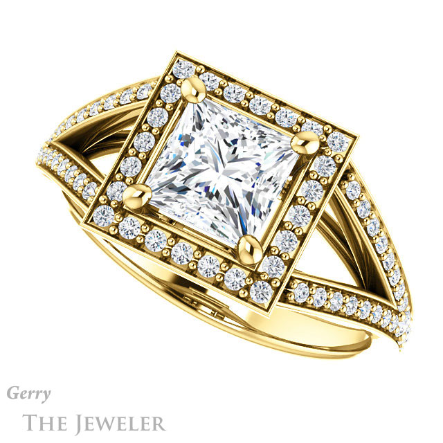 Princess Cut Forever One Moissanite Engagement Ring #GTJ1091-square-fo-y 5 Princess Cut Forever One Moissanite Engagement Ring #GTJ1091-square-fo-y