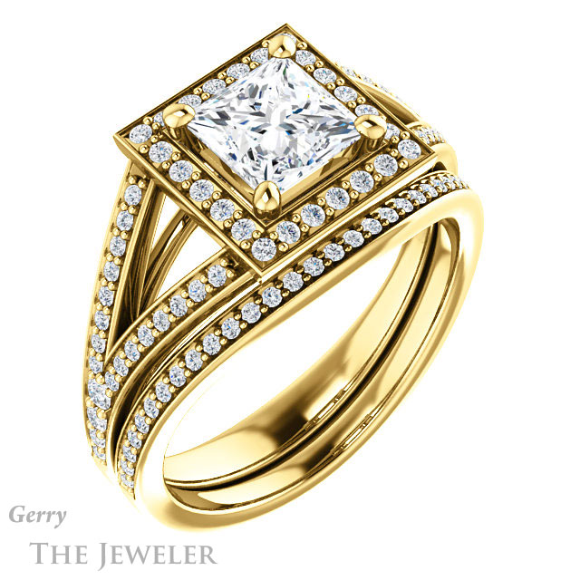 Princess Cut Forever One Moissanite Engagement Ring #GTJ1091-square-fo-y 6 Princess Cut Forever One Moissanite Engagement Ring #GTJ1091-square-fo-y
