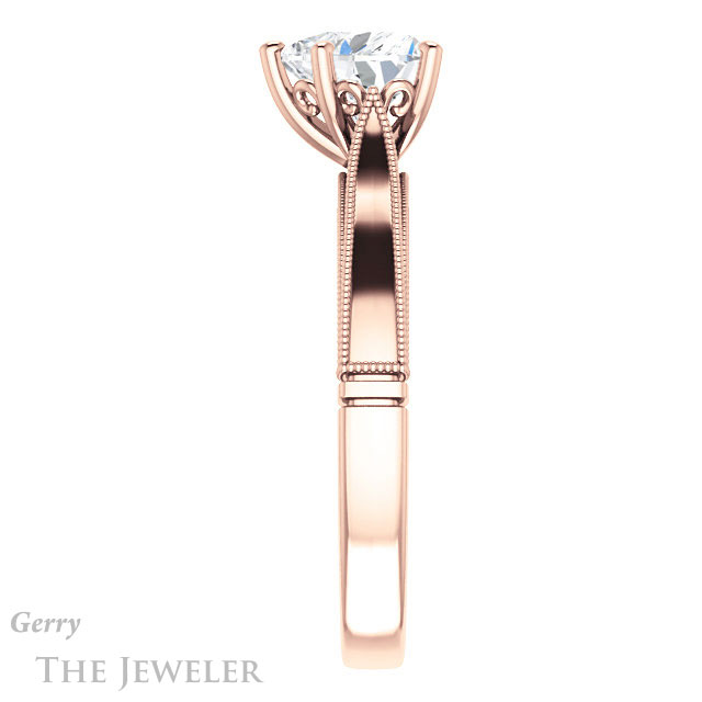 Heart Shaped Forever One Moissanite Engagement Ring #GTJ1092-heart-fb-r | Gerry The Jeweler Heart Shaped Forever Brilliant Moissanite Engagement Ring #GTJ1092-heart-fb-r