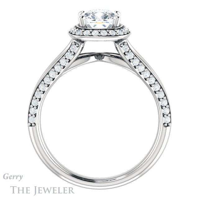 Cushion Cut Forever One Moissanite Engagement Ring #GTJ1094-cushion-fo-w