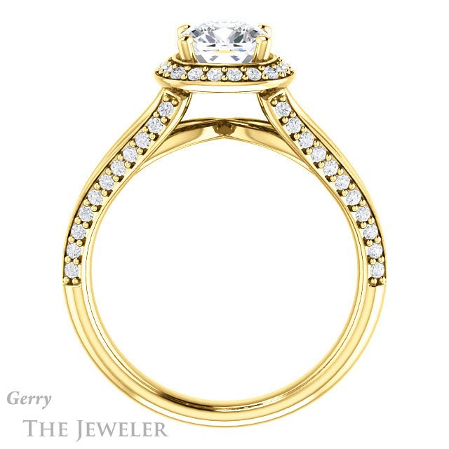 Cushion Cut Forever One Moissanite Engagement Ring #GTJ1094-cushion-fo-y
