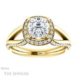 Cushion Cut Forever One Moissanite Engagement Ring #GTJ1094-cushion-fo-y 1 Cushion Cut Forever One Moissanite Engagement Ring #GTJ1094-cushion-fo-y