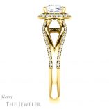 Cushion Cut Forever One Moissanite Engagement Ring #GTJ1094-cushion-fo-y 3 Cushion Cut Forever One Moissanite Engagement Ring #GTJ1094-cushion-fo-y