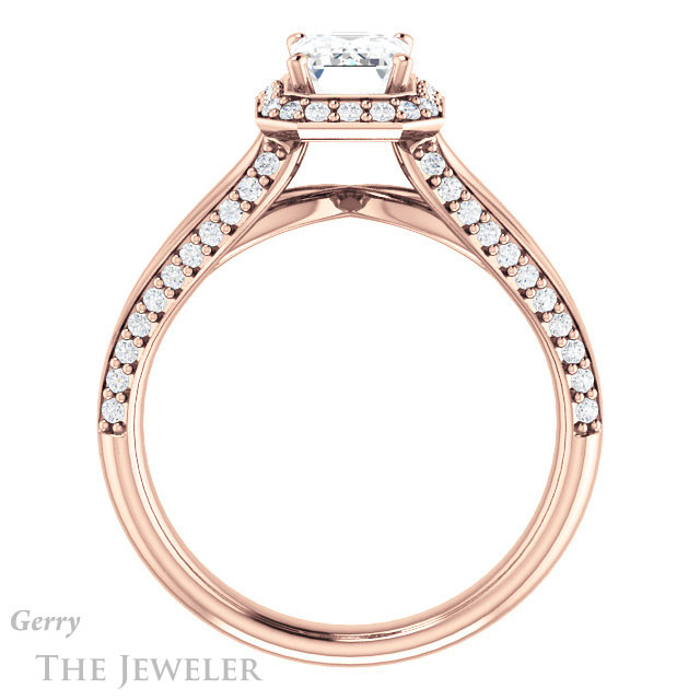Emerald Cut Forever Brilliant Moissanite Engagement Ring #GTJ1094-emerald-fb-r