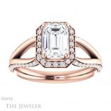 Emerald Cut Forever Brilliant Moissanite Engagement Ring #GTJ1094-emerald-fb-r