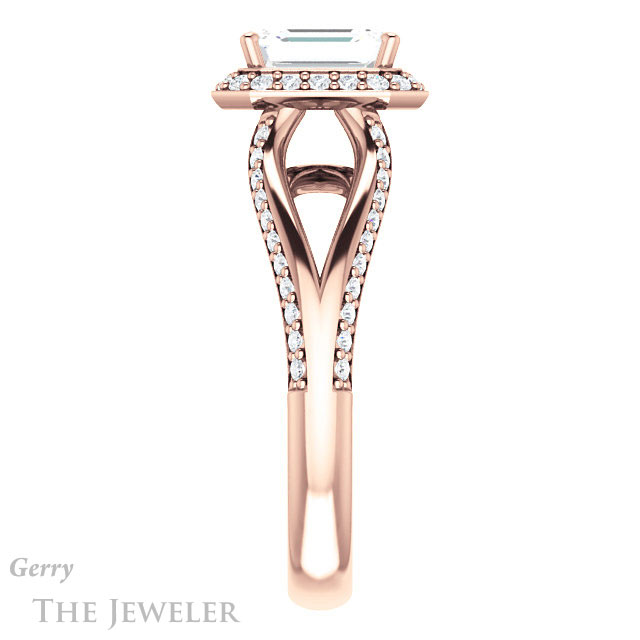 Emerald Cut Forever Brilliant Moissanite Engagement Ring #GTJ1094-emerald-fb-r