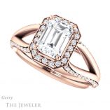 Emerald Cut Forever Brilliant Moissanite Engagement Ring #GTJ1094-emerald-fb-r