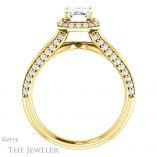 Emerald Cut Forever One Moissanite Engagement Ring #GTJ1094-emerald-fb-y 2 Emerald Cut Forever Brilliant Moissanite Engagement Ring #GTJ1094-emerald-fb-y