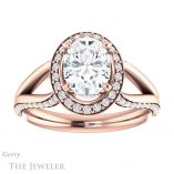 Oval Shaped Forever One Moissanite Engagement Ring #GTJ1094-oval-fo-r