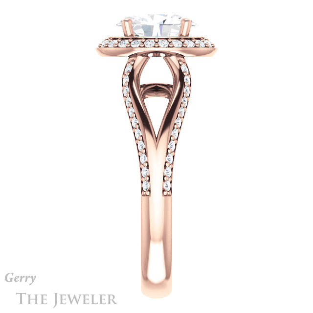 Oval Shaped Forever One Moissanite Engagement Ring #GTJ1094-oval-fo-r