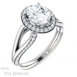 Oval Shaped Forever One Moissanite Engagement Ring #GTJ1094-oval-fo-w 4 Oval Shaped Forever One Moissanite Engagement Ring #GTJ1094-oval-fo-w