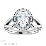 Oval Shaped Forever One Moissanite Engagement Ring #GTJ1094-oval-fo-w 1 Oval Shaped Forever One Moissanite Engagement Ring #GTJ1094-oval-fo-w