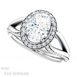 Oval Shaped Forever One Moissanite Engagement Ring #GTJ1094-oval-fo-w 5 Oval Shaped Forever One Moissanite Engagement Ring #GTJ1094-oval-fo-w
