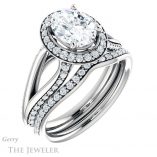 Oval Shaped Forever One Moissanite Engagement Ring #GTJ1094-oval-fo-w 6 Oval Shaped Forever One Moissanite Engagement Ring #GTJ1094-oval-fo-w