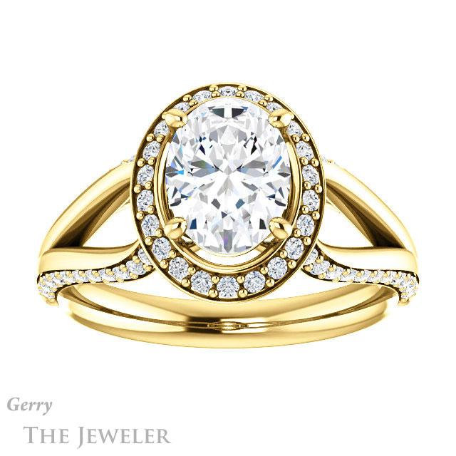 Oval Shaped Forever One Moissanite Engagement Ring #GTJ1094-oval-fo-y 1 Oval Shaped Forever One Moissanite Engagement Ring #GTJ1094-oval-fo-y