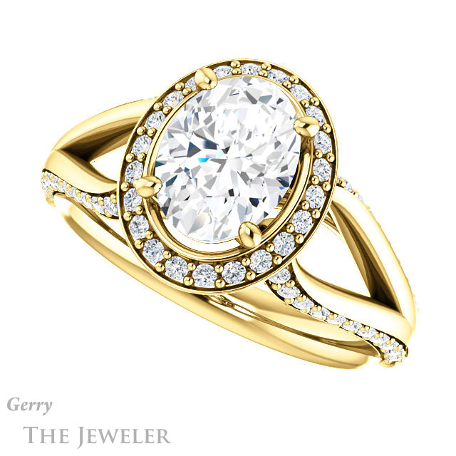 Oval Shaped Forever One Moissanite Engagement Ring #GTJ1094-oval-fo-y 5 Oval Shaped Forever One Moissanite Engagement Ring #GTJ1094-oval-fo-y