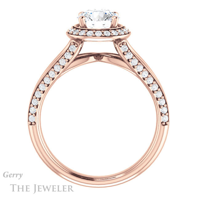 Round Cut Forever One Moissanite Engagement Ring #GTJ1094-round-fo-r