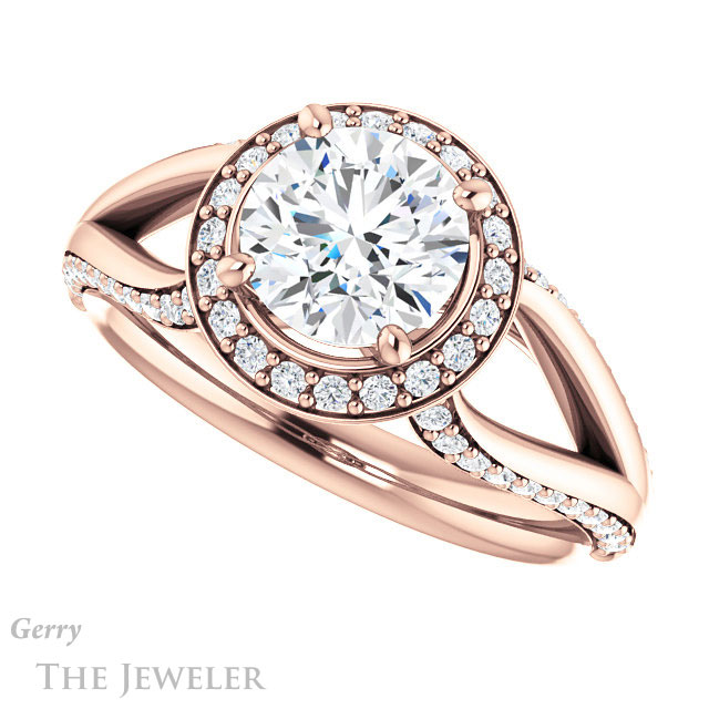 Round Cut Forever One Moissanite Engagement Ring #GTJ1094-round-fo-r 5 Round Cut Forever One Moissanite Engagement Ring #GTJ1094-round-fo-r