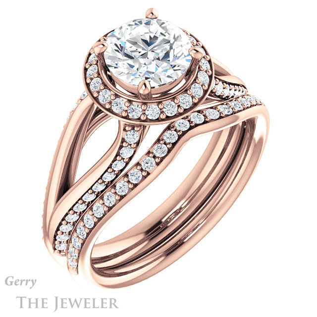 Round Cut Forever One Moissanite Engagement Ring #GTJ1094-round-fo-r 6 Round Cut Forever One Moissanite Engagement Ring #GTJ1094-round-fo-r