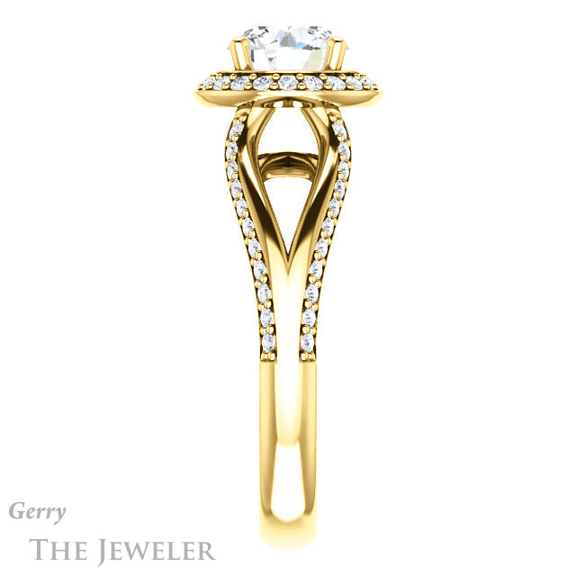 Round Cut Forever One Moissanite Engagement Ring #GTJ1094-round-fo-y 3 Round Cut Forever One Moissanite Engagement Ring #GTJ1094-round-fo-y
