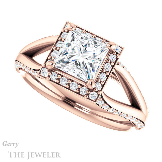 Princess Cut Forever One Moissanite Engagement Ring #GTJ1094-square-fo-r 5 Princess Cut Forever One Moissanite Engagement Ring #GTJ1094-square-fo-r