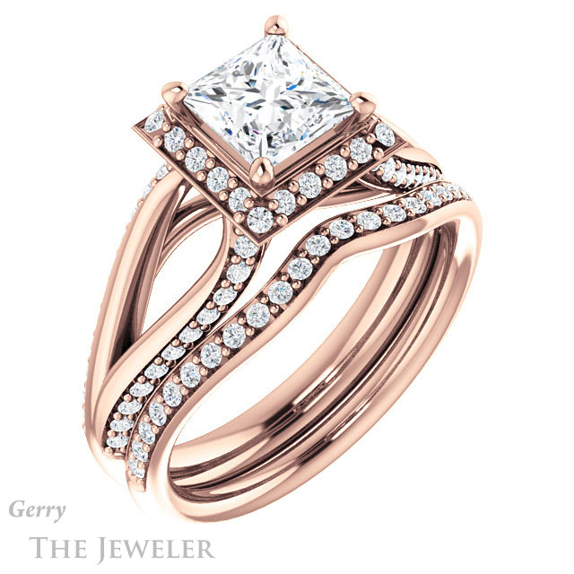 Princess Cut Forever One Moissanite Engagement Ring #GTJ1094-square-fo-r 6 Princess Cut Forever One Moissanite Engagement Ring #GTJ1094-square-fo-r