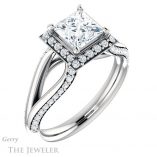 Princess Cut Forever One Moissanite Engagement Ring #GTJ1094-square-fo-w 4 Princess Cut Forever One Moissanite Engagement Ring #GTJ1094-square-fo-w