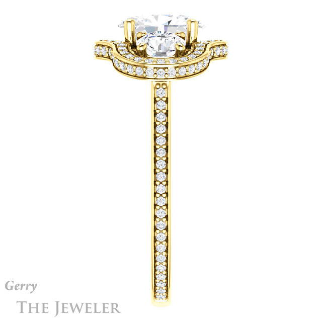 Oval Shaped Forever One Moissanite Engagement Ring #GTJ1095-oval-fb-y | Gerry The Jeweler Oval Shaped Forever Brilliant Moissanite Engagement Ring #GTJ1095-oval-fb-y