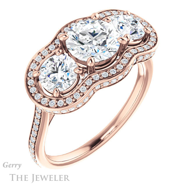 Round Cut Forever One Moissanite Engagement Ring #GTJ1095-round-fo-r | Gerry The Jeweler Round Cut Forever One Moissanite Engagement Ring #GTJ1095-round-fo-r