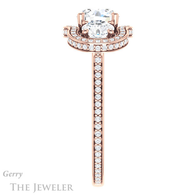 Round Cut Forever One Moissanite Engagement Ring #GTJ1095-round-fo-r | Gerry The Jeweler Round Cut Forever One Moissanite Engagement Ring #GTJ1095-round-fo-r