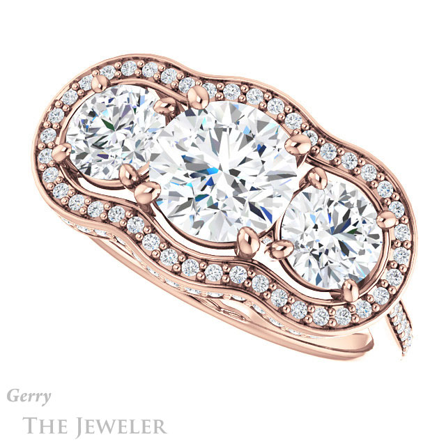 Round Cut Forever One Moissanite Engagement Ring #GTJ1095-round-fo-r | Gerry The Jeweler Round Cut Forever One Moissanite Engagement Ring #GTJ1095-round-fo-r