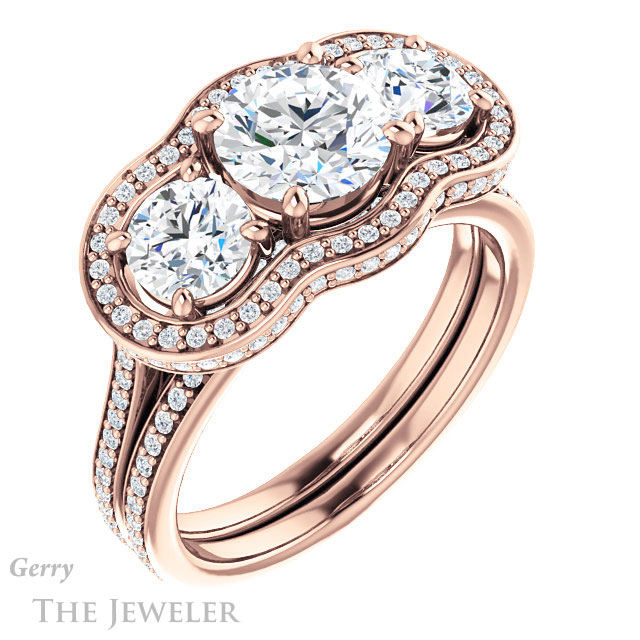 Round Cut Forever One Moissanite Engagement Ring #GTJ1095-round-fo-r | Gerry The Jeweler Round Cut Forever One Moissanite Engagement Ring #GTJ1095-round-fo-r